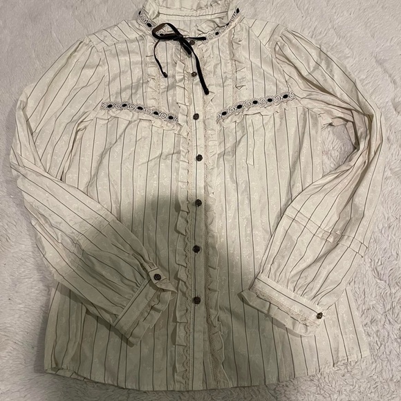 BEAUTIFUL axes femme Victorian style long sleeve blouse - Picture 1 of 4